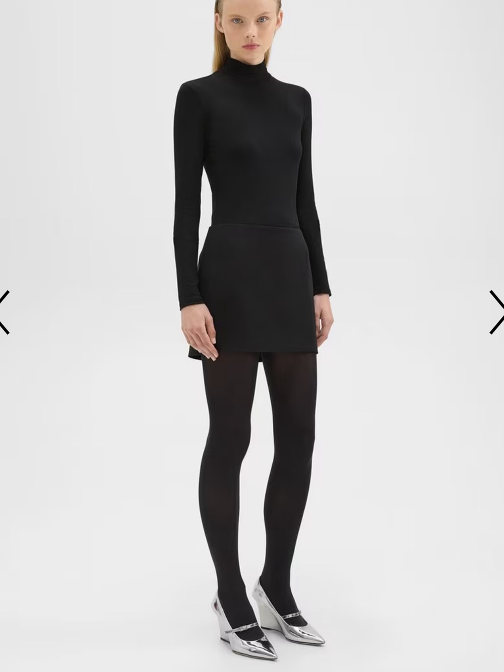 Theory Admiral Crepe Slice Mini Skirt in Black - NWT